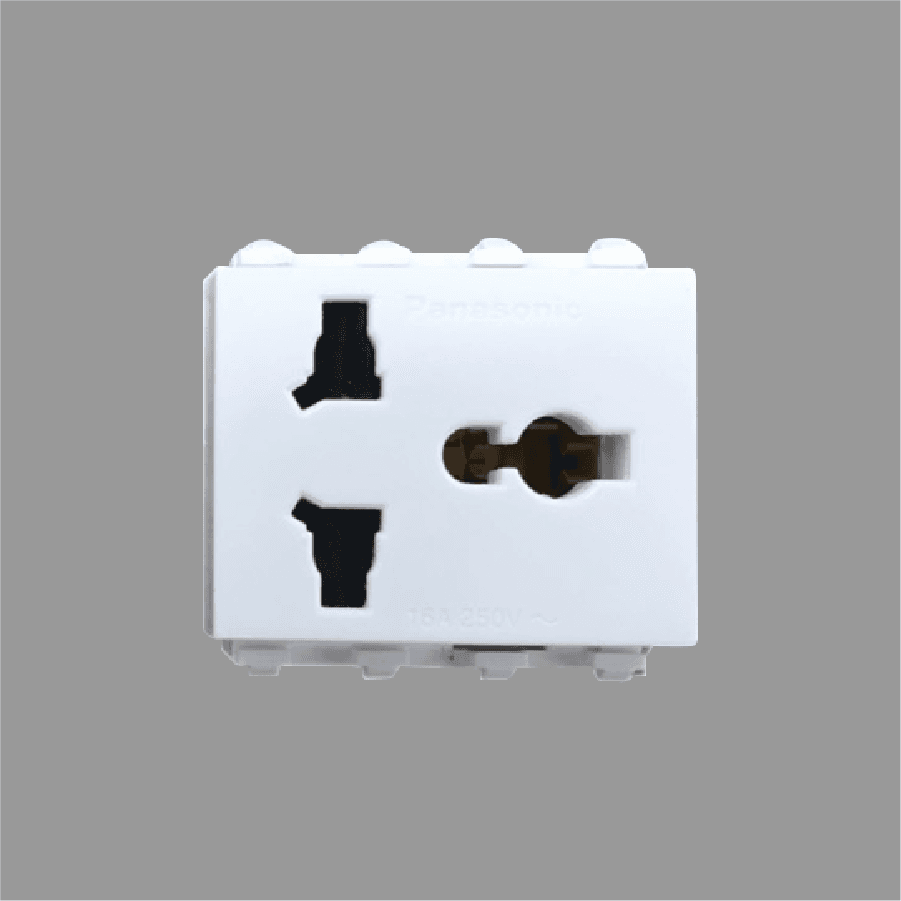 Ổ cắm đa năng có màn che - Trắng tuyết